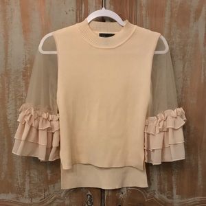 Gracia Nude Sweater with Sleeves, size medium